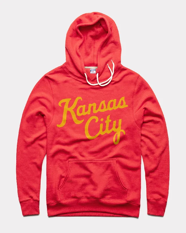 Elegant Style Kansas City Script Red Hoodie