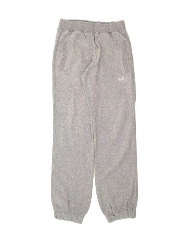 Versatile Items ADIDAS Womens Tracksuit Trousers Joggers UK 12 Medium  Grey Cotton