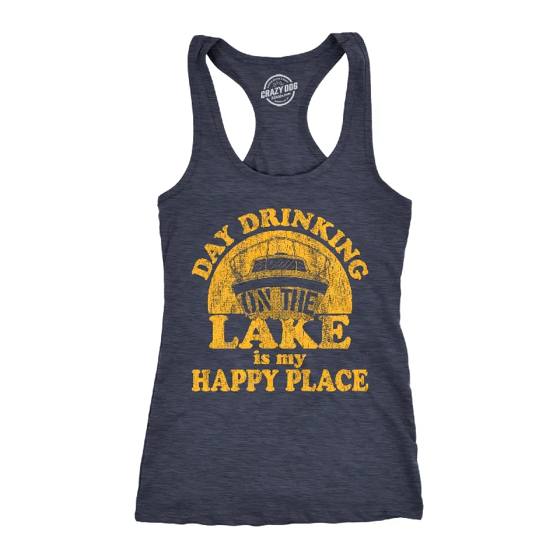 Relaxed And Casual Day Drinking On The Lake Is My Happy Place Women's Tank Top