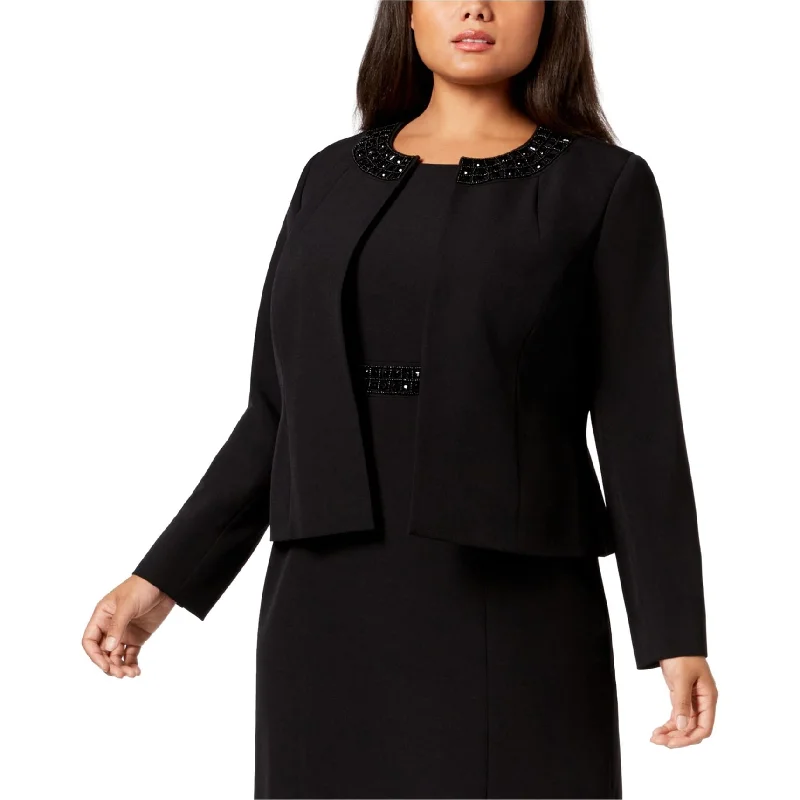 Body Design Kasper Womens Embellished-Collar Blazer Jacket