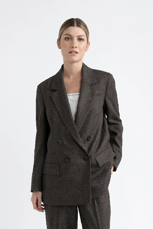 Elegant And Casual Wool, cashmere and silk double-breasted blazer