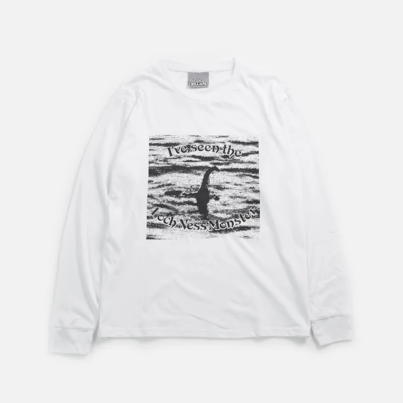 Luxury Temperament Loch Ness Longsleeve T-shirt - White