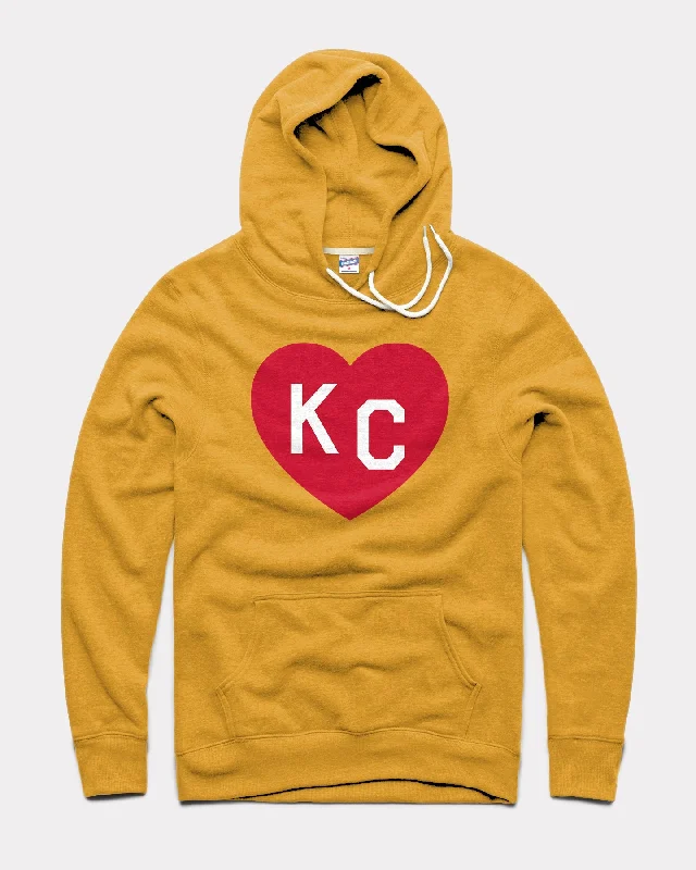Simple And Comfortable Gold & Red KC Heart Hoodie