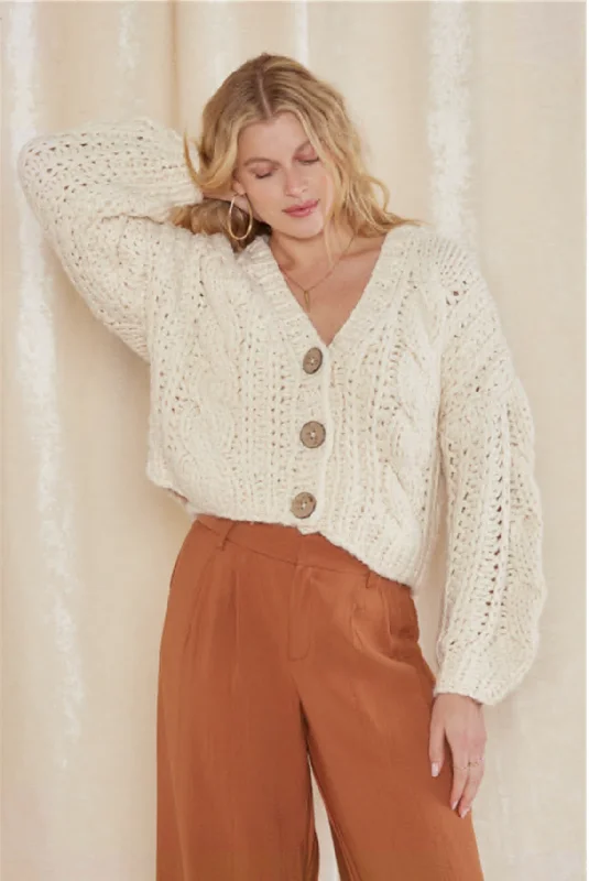 Trendy Items Alaska Cable Knit Cardigan