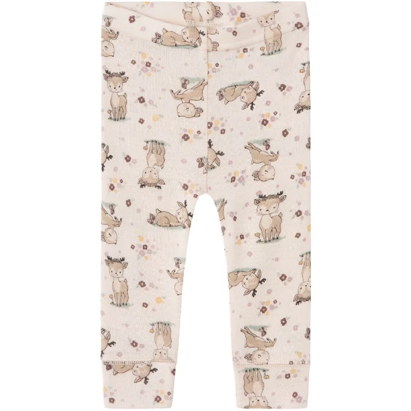French Retro Name It Lilac Ash AOP Willit Wool Legging