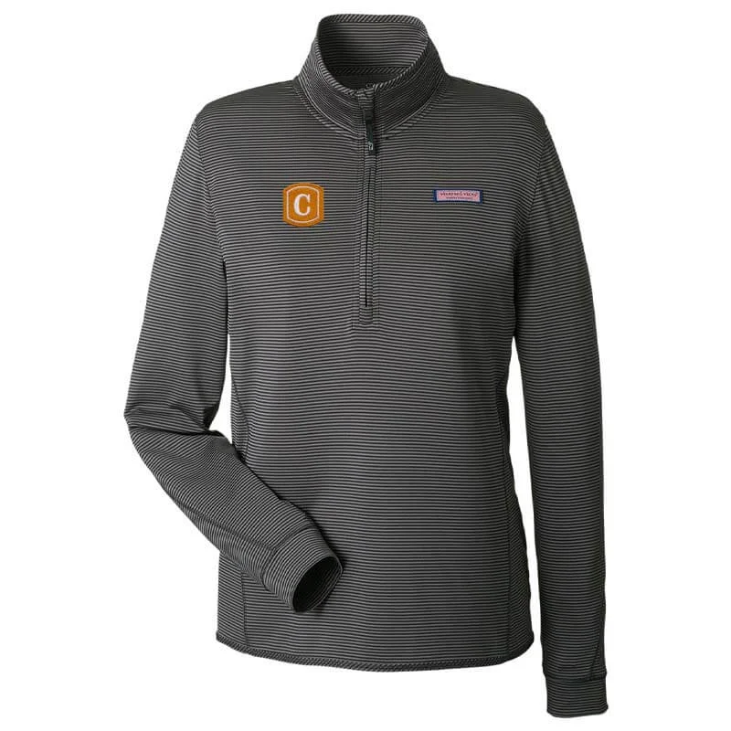 High-end Fabrics Vineyard Vines Ladies' Microstripe Sankaty Half-Zip Pullover