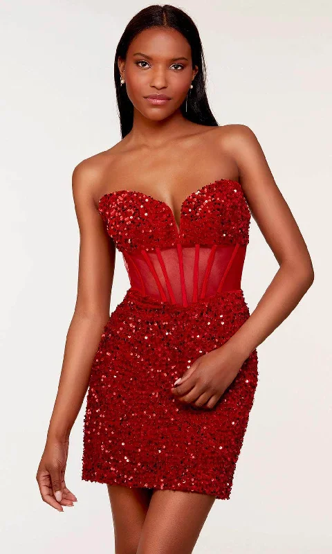 Carefree Style Alyce Paris 4792 - Sheer Sequin Homecoming Dress