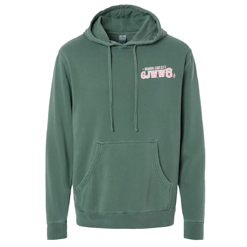 Exquisite Fabrics Embroidered Hoodie - Pigment Alpine Green