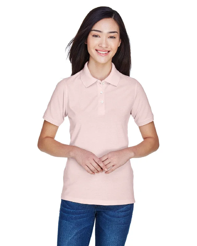 Fresh And Natural Harriton Ladies Easy Blend Polo Shirt | Blush