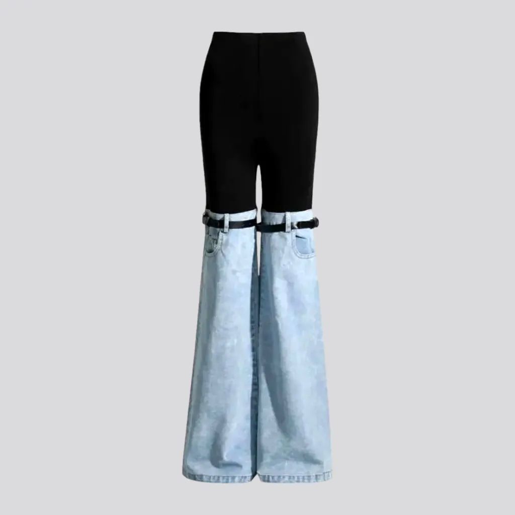 Designer Style Embellished and flared jeans for ladies
