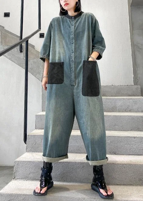 2024 new summer denim jumpsuit thin section fashion jumpsuit women