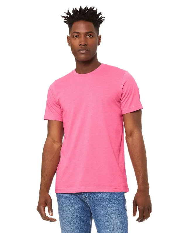 Double-sided Wear Bella+Canvas Unisex Heather CVC T-Shirt | Hthr Charity Pnk