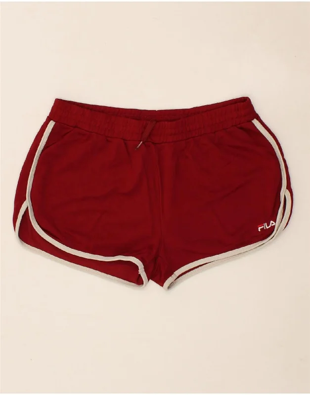 Wearable At Home Or Out FILA Womens Sport Shorts UK 14 Medium  Red Polyester