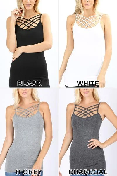 Celebrity Style Famous Criss Cross Tanks