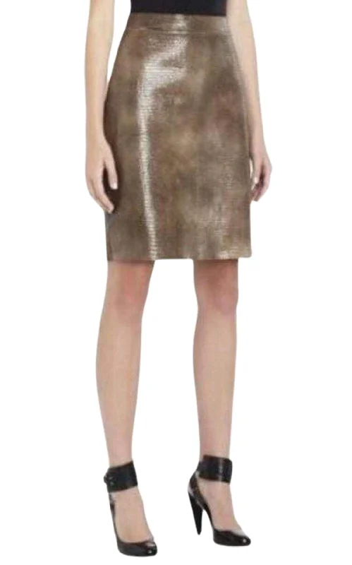 Playful Style Leather Embossed Skirt