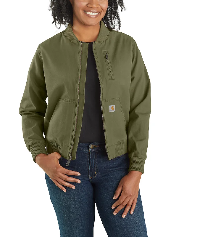 Unique Design Carhartt Women's Canvas Bomber Jacket - Basil