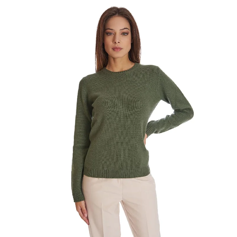 Feminine Charm DARK GREEN CREWNECK