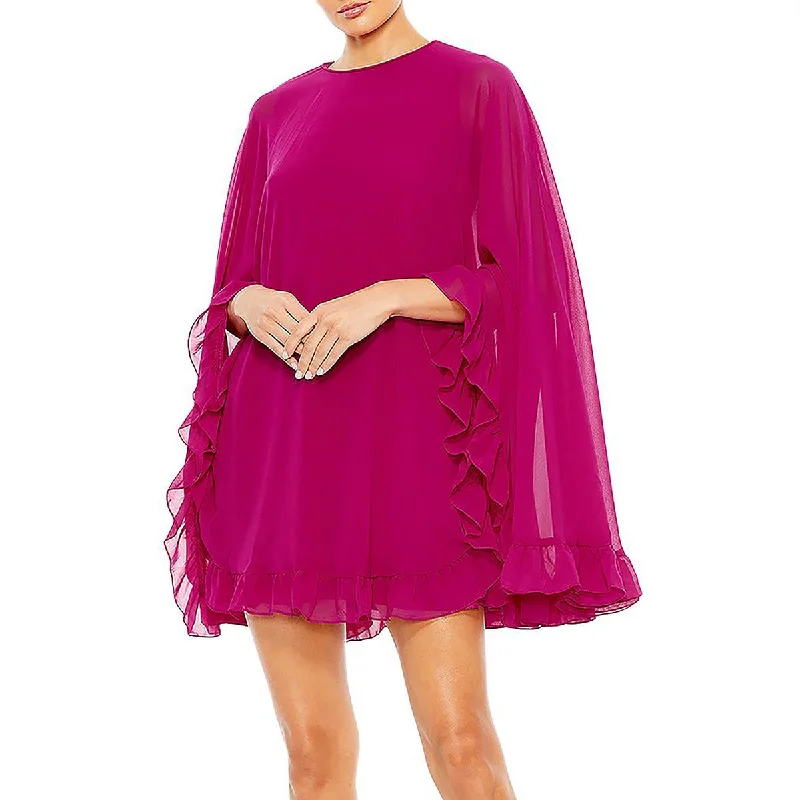 Innovative Design Ieena for Mac Duggal Womens Cape Short Mini Dress