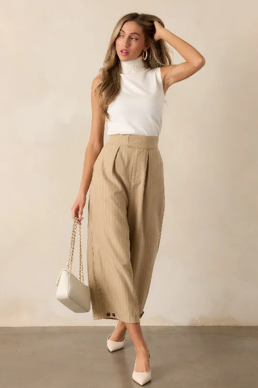 Warm Atmosphere Sunset Sashay Ivory Sleeveless Ribbed Top