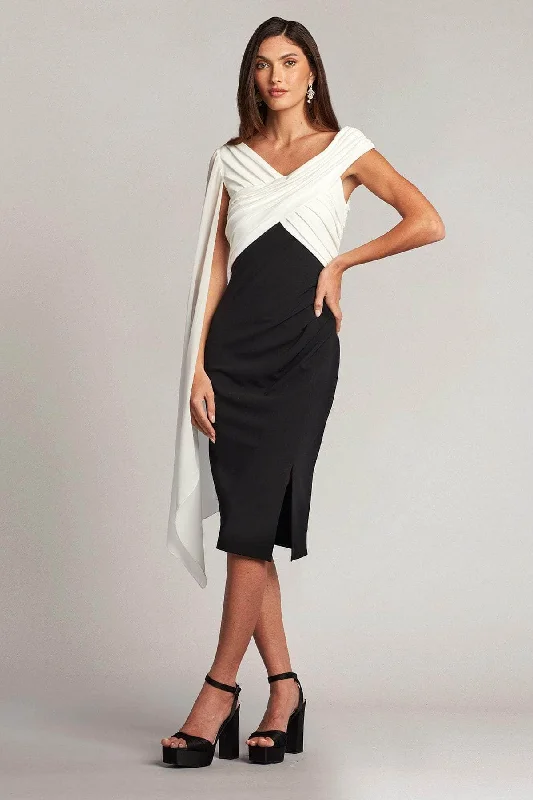 Dynamic Fashion Tadashi Shoji BOS22026MX - V-Neck Pleated Bodice Formal Dress