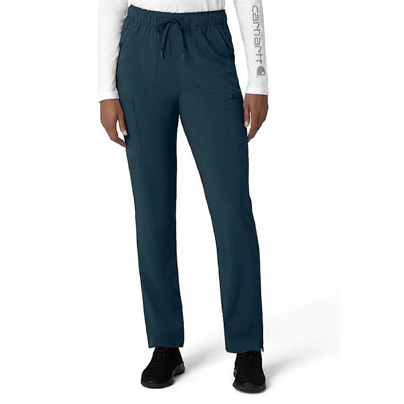 Warm And Comfortable Carhartt Women's Force Cross Flex 7-Poket Cargo Scrub Pant_Navy