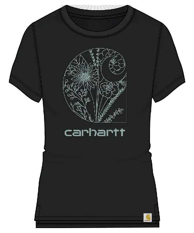 Carhartt Women's Relaxed Fit Floral Print T-shirt - Black