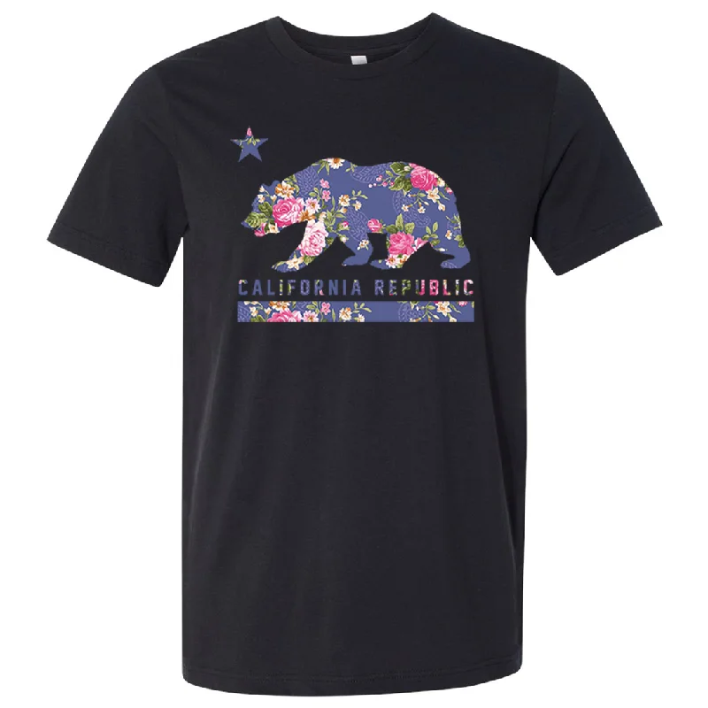 Bottom And Versatile California Republic Paisley Flower Bear Asst Colors Mens Lightweight Fitted T-Shirt/tee