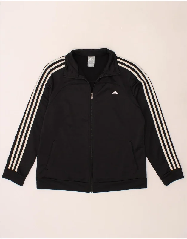 Romantic And Fresh ADIDAS Womens Tracksuit Top Jacket UK 20/22 XL Black Polyester