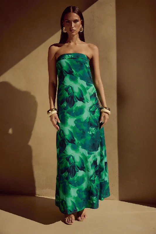 French Retro ALBA MAXI DRESS - CALISTA GREEN