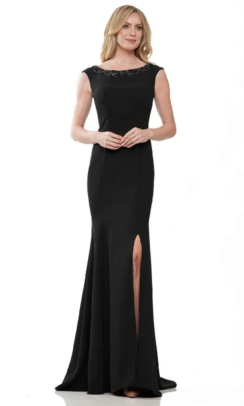 Embroidered Letters Marsoni by Colors MV1247 - Cap Sleeve Mermaid Evening Gown