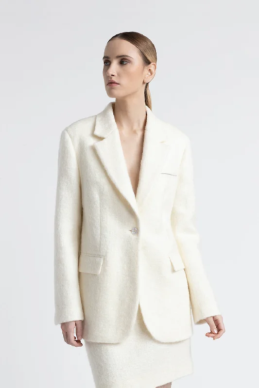 College Style Mohair and wool single-breasted blazer