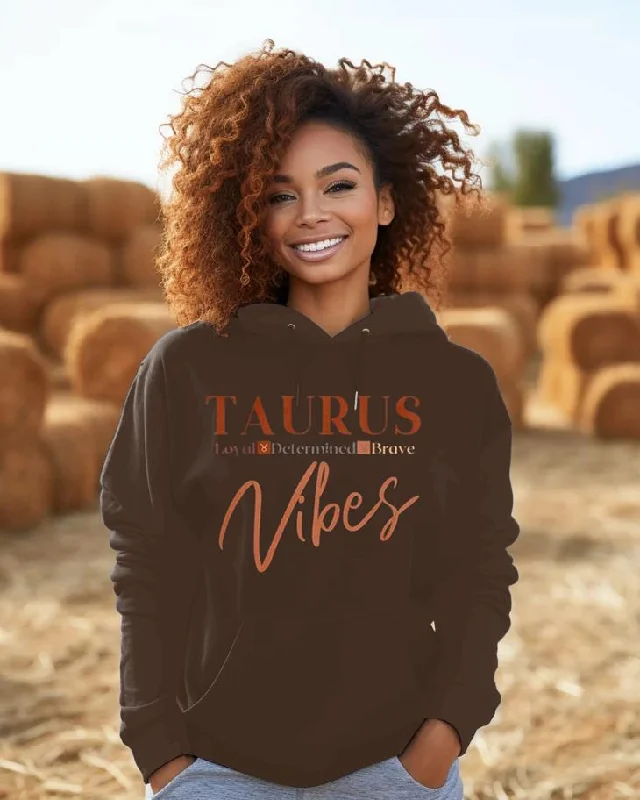 Casual And Casual Taurus Vibes Letter Long-sleeved Hoodie