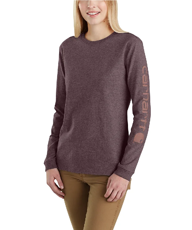 Carhartt Women's Signature Sleeve Logo Long Sleeve T-shirt - Blackberry Heather