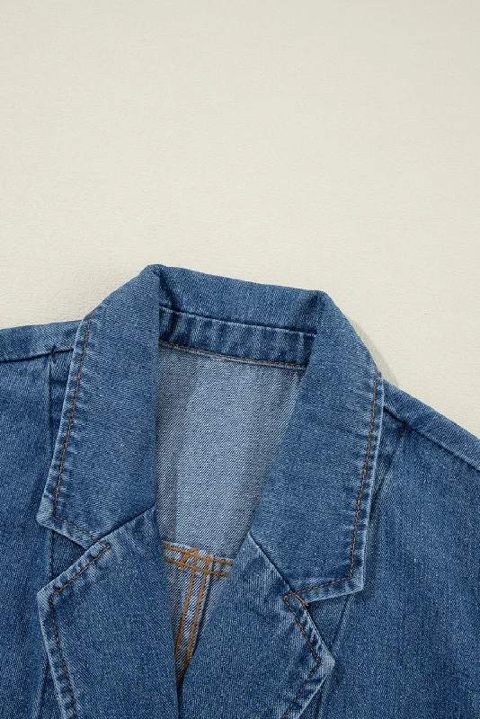 Relaxed And Casual Raw Hem Denim Jacket