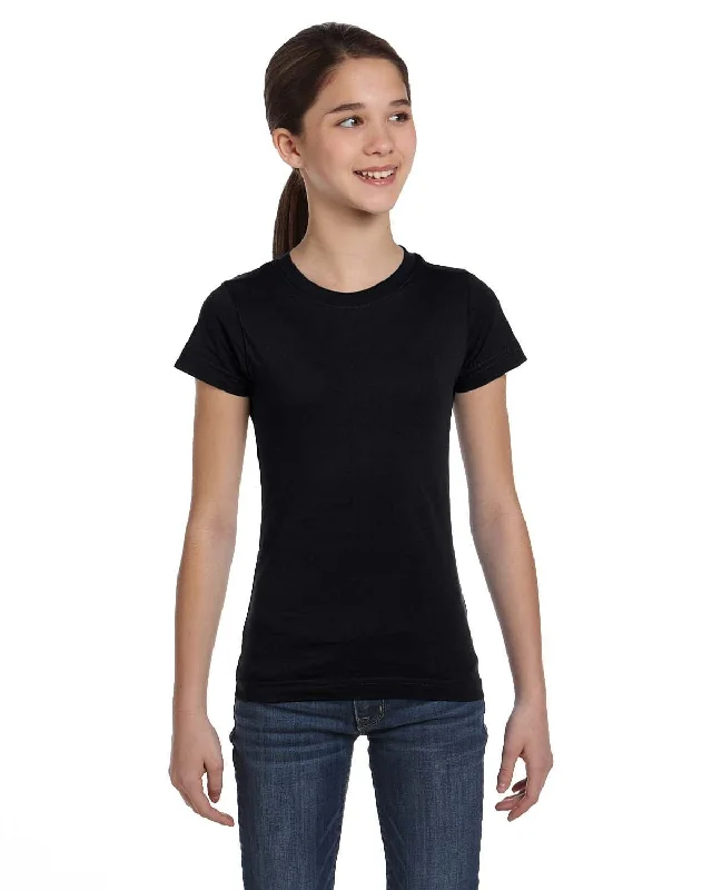 Loose Fit LAT Girls Fine Jersey T-Shirt | Black