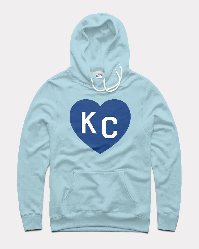 High-end Design Powder Blue & Navy KC Heart Hoodie