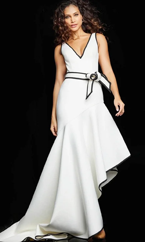 Classic Series Jovani 23762 - Sleeveless High Low Hem Evening Dress
