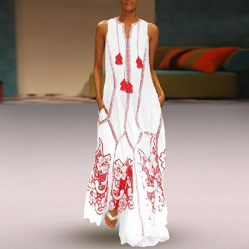 Spiritual Vitality Bohemian Sleeveless Loose Bech Dresses