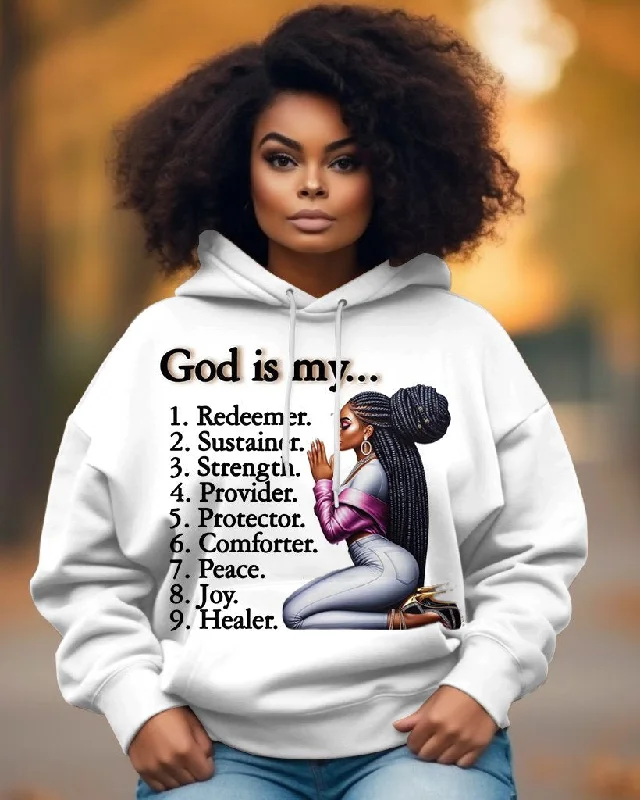 Celebrity Style Dod Is My Faith Long-sleeved Hoodie