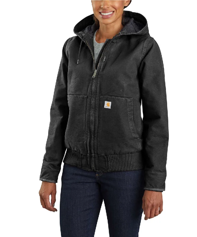 French Retro Carhartt Women's Washed Duck Insulated Active Jacket - Black