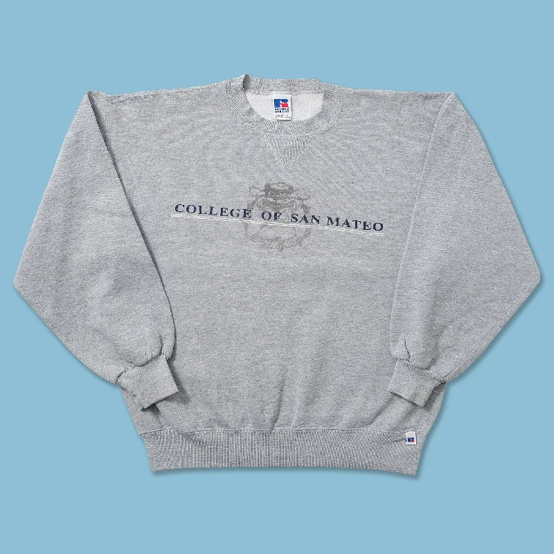 Slightly Flared Design Vintage Russell Athletic College of San Mateo Sweater Medium