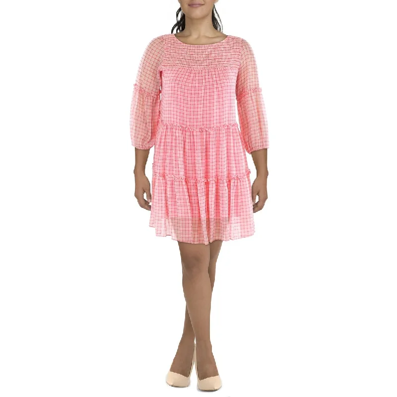 Exquisite Fabrics Gabby Skye Womens    Ruffled Trim Short Mini Dress