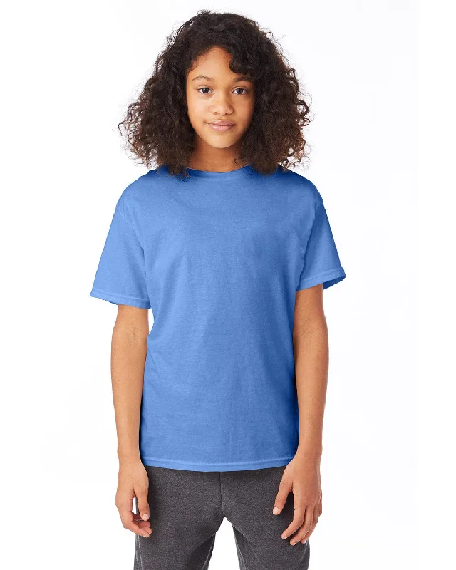 Outdoor Trend Hanes Youth Heavyweight 50/50 T-Shirts | Carolina Blue