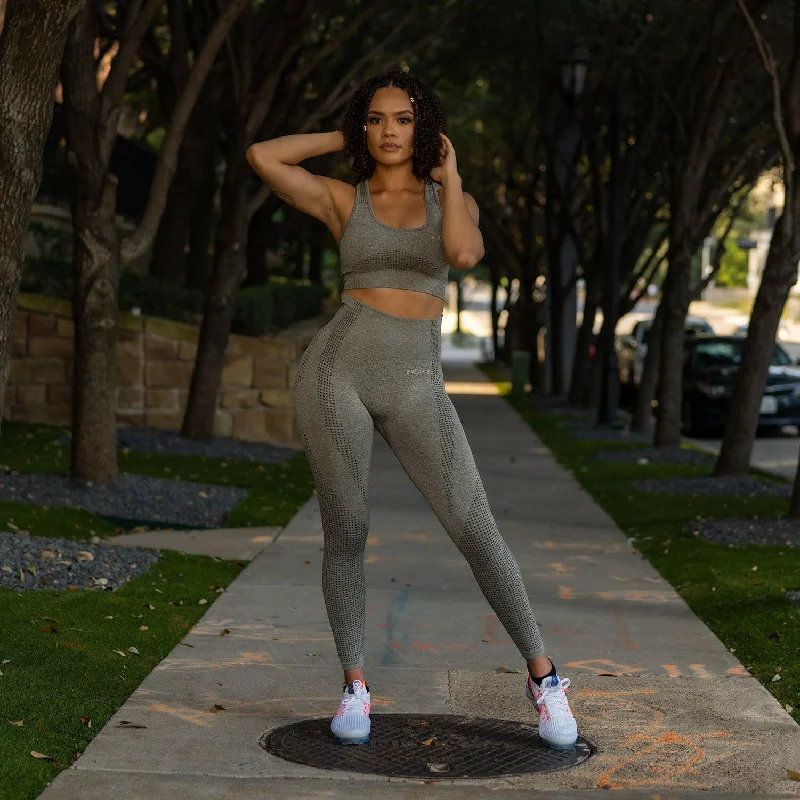 Playful Style Marvel Seamless Leggings - Heather Green