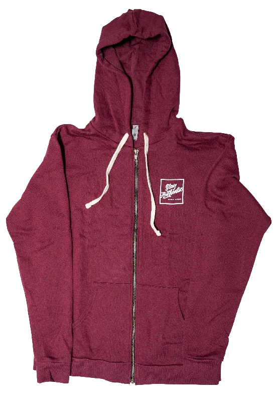 High-quality Fabrics Stay Authentic Zip Up Hoodie (Burgundy)