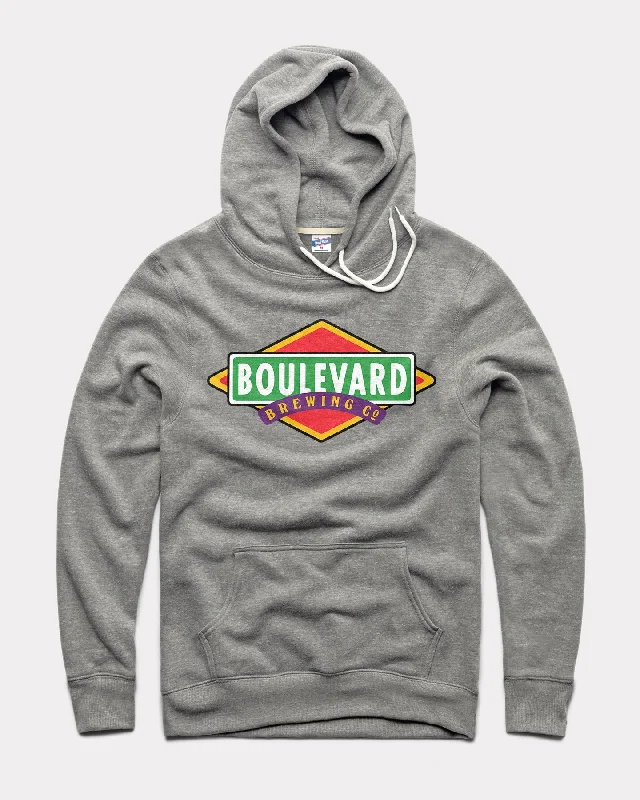 Cool Breeze At Night Boulevard Logo Vintage Grey Hoodie