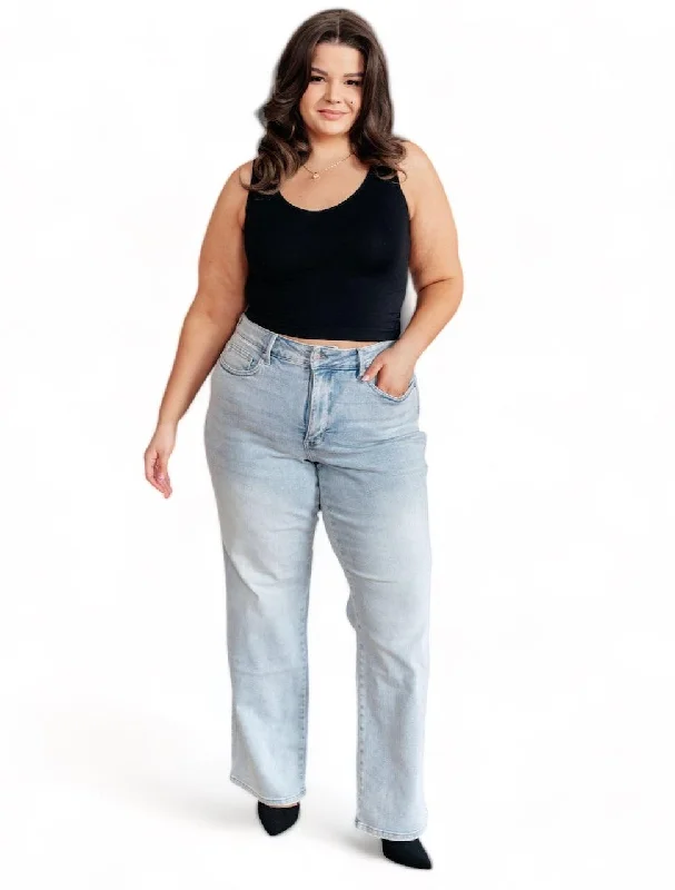 Sexy Fun Plus High Rise Control Top Vintage Wash Straight Jeans