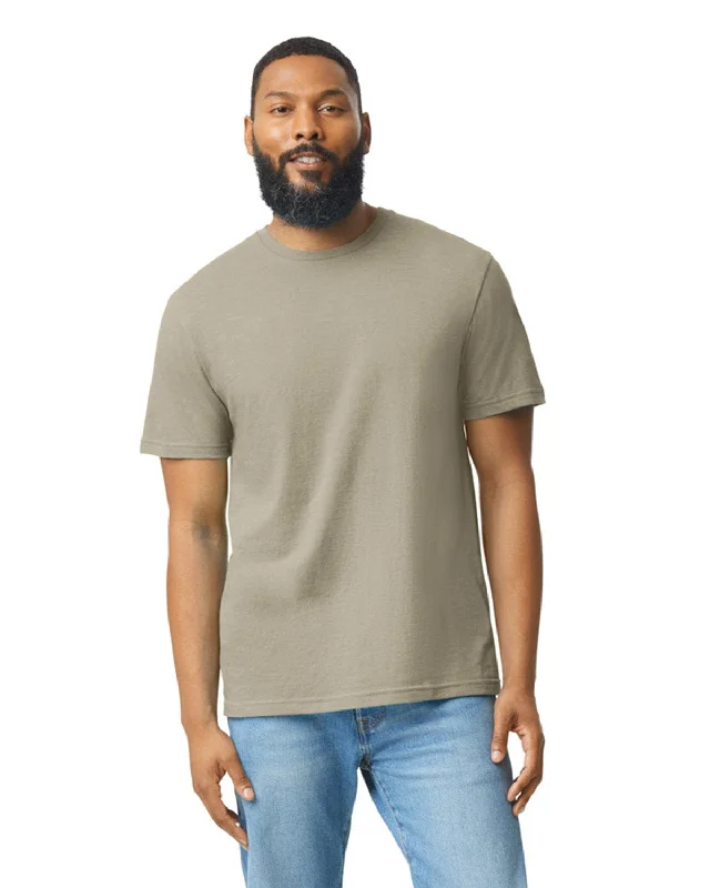 British Fashion Gildan Mens Softstyle CVC T-Shirt | Dune Mist