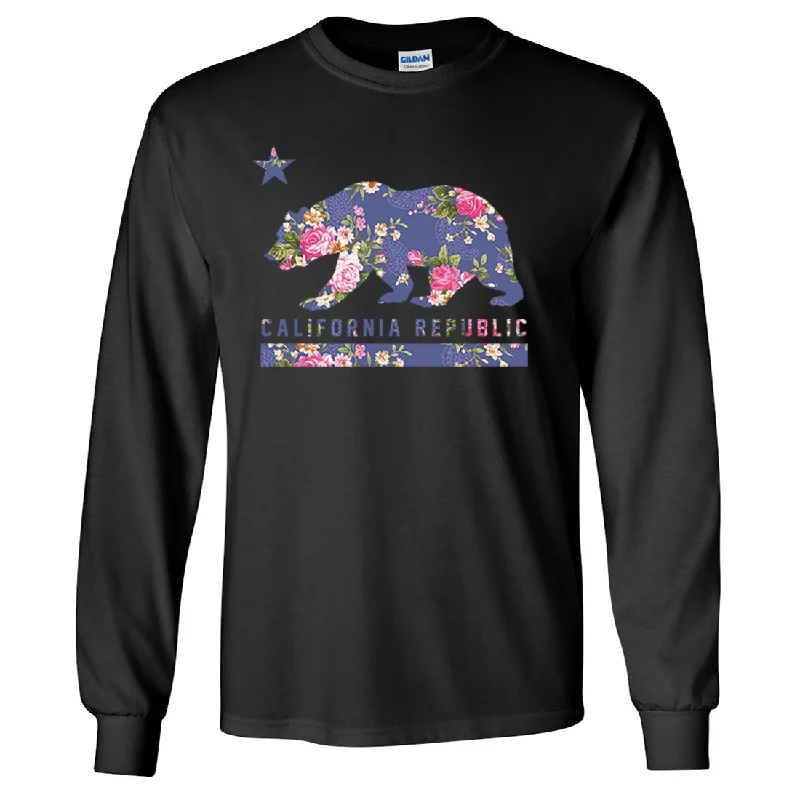 High-end Fabrics California Republic Paisley Flower Bear Long Sleeve Shirt