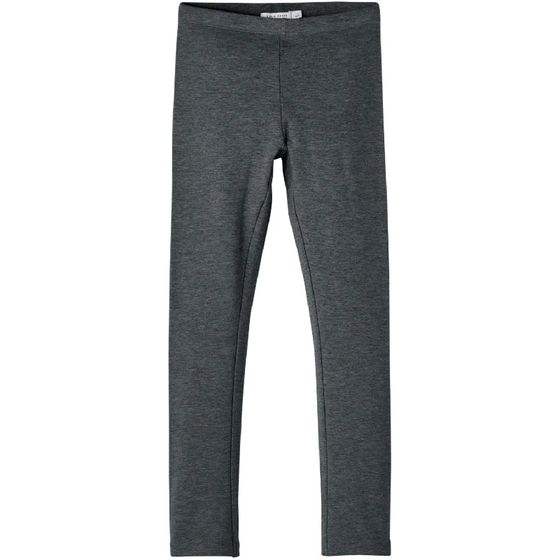 Warm And Comfortable Name It Dark Grey Melange Davina Solid Sweat Legging Noos